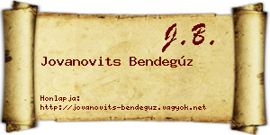 Jovanovits Bendegúz névjegykártya