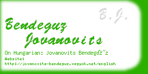bendeguz jovanovits business card